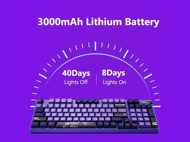 Alt view image 3 of 7 - Corn ZERO RGB Mechanical Keyboard Transformers Megatron Co-branded Three-mode Bluetooth 2.4G Wireless Wired Gaming Keyboard Full-Key Hot-swappable Five-sided Sublimation PBT Keycaps