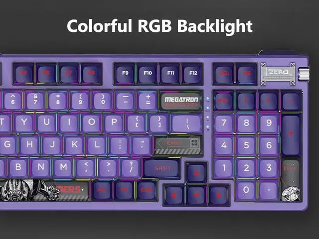 Alt view image 5 of 7 - Corn ZERO RGB Mechanical Keyboard Transformers Megatron Co-branded Three-mode Bluetooth 2.4G Wireless Wired Gaming Keyboard Full-Key Hot-swappable Five-sided Sublimation PBT Keycaps