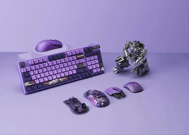 Alt view image 2 of 7 - Corn ZERO Mechanical Keyboard Transformers Megatron co-branded Three-mode Bluetooth 2.4G Wireless Wired gaming Keyboard & Mouse Combo