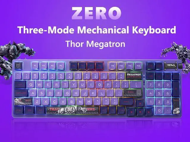 Alt view image 3 of 7 - Corn ZERO Mechanical Keyboard Transformers Megatron co-branded Three-mode Bluetooth 2.4G Wireless Wired gaming Keyboard & Mouse Combo