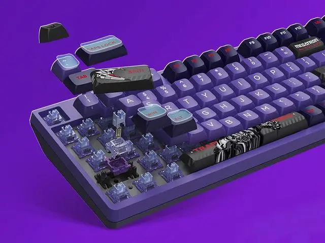 Alt view image 6 of 7 - Corn ZERO Mechanical Keyboard Transformers Megatron co-branded Three-mode Bluetooth 2.4G Wireless Wired gaming Keyboard & Mouse Combo