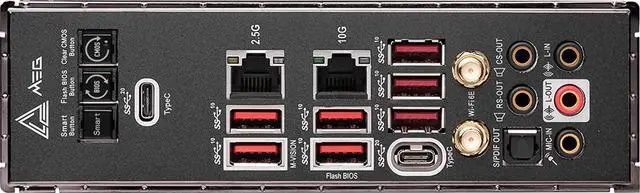Alt view image 6 of 7 - MSI MEG X670E GODLIKE Gaming Motherboard (AMD AM5, DDR5, PCIe 5.0, SATA 6Gb/s, M.2, USB 3.2 Gen 2, Wi-Fi 6E, HDMI/DP, Dual LAN, SLI, EATX)