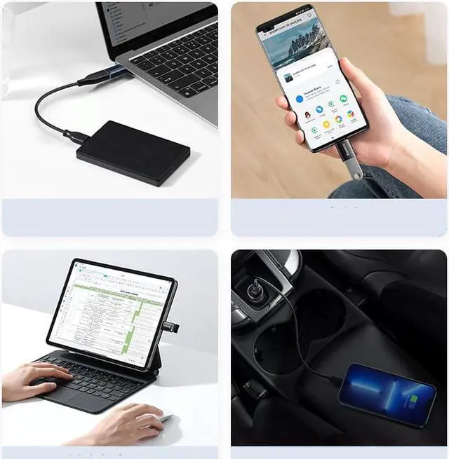 Alt view image 4 of 5 - USB C to USB 3.2 Gen2 Adapter, Type C to USB A Data Transfer 10Gbps, Fast Charging/transmission Compatible with USB C Macbook, iPad, Android,PC(2 pack) Blue