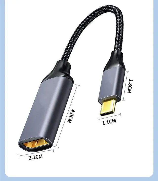 Alt view image 4 of 5 - CORN USB C to DisplayPort 1.4 8K Adapter  Thunderbolt 3 to DP 8K@60HZ Adapter for Notebook Tablet Phone iPad Pro, 2021 MacBook Pro, M1 Mac Mini, Dell XPS