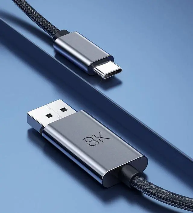 Main image of CORN USB C to DisplayPort 1.4  two-way 8K/4K Adapter Thunderbolt 3/4 to DP 144HZ Adapter for Notebook Tablet Phone iPad Pro, 2021 MacBook Pro, Dell XPS,1.8m