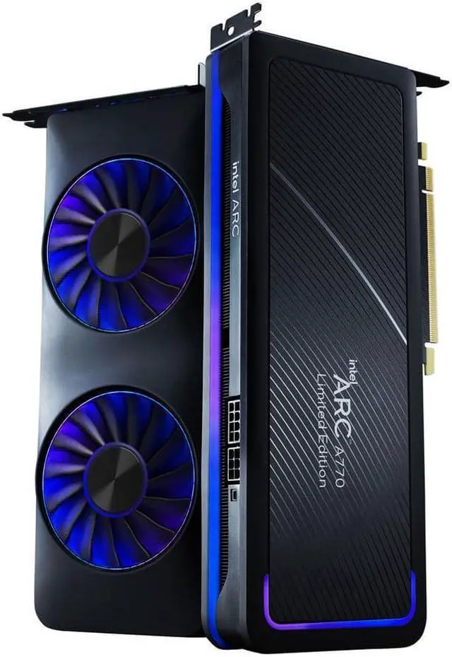 Alt view image 2 of 5 - Intel Arc A770 Limited Edition 16GB PCI Express 4.0 Graphics Card 21P01J00BA