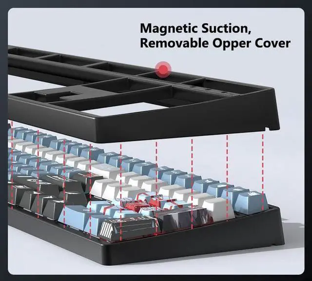 Alt view image 5 of 7 - Corn Tri-Band RGB Wireless Bluetooth Wired 108 key Customized Mechanical Keyboard Mario Cartoon Animation Co-branding Theme PBT keycaps Anti-Ghosting Gaming Keyboard Brown Switch