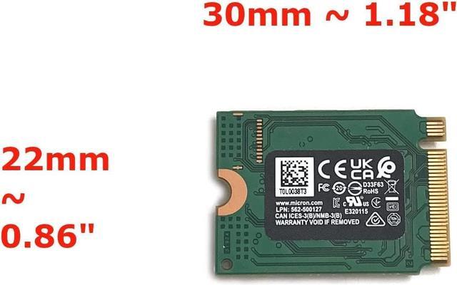 Micron SSD 512GB M.2 2230 30mm NVMe PCIe 4.0 Gen4 x4 MTFDKBK512TFK