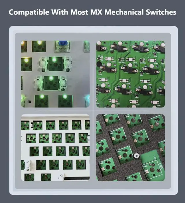 Alt view image 7 of 7 - Corn Tri-Band RGB Wireless Bluetooth Wired 108 key Customized Mechanical Keyboard Gundam Cartoon Animation Co-branding Theme PBT keycaps Anti-Ghosting Gaming Keyboard Silver Switch