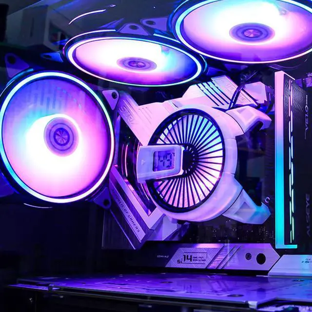 Alt view image 6 of 6 - ALSEYE W90 CPU Cooler, Temperature Displayed CPU Cooler for Small Size PC Case with Powerful 90mm ARGB Lighting Fan and 40mm High-Performance Heat Column Inside,Suitable for Intel LGA 1700/1200/115X
