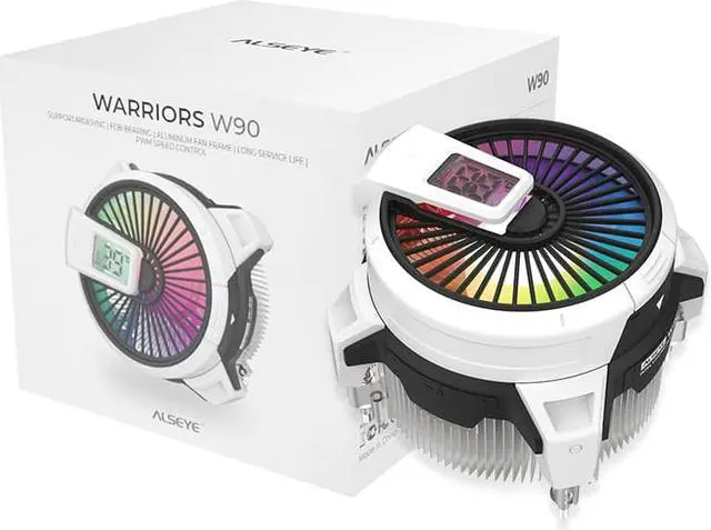 Alt view image 4 of 6 - ALSEYE W90 CPU Cooler, Temperature Displayed CPU Cooler for Small Size PC Case with Powerful 90mm ARGB Lighting Fan and 40mm High-Performance Heat Column Inside,Suitable for Intel LGA 1700/1200/115X