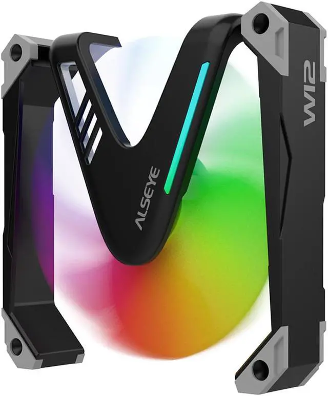 Main image of ALSEYE W12 Case Fan, Extraordinary 'W' Designed PC Case Fan, Full Aluminium Frame Case Fan, 120mm ARGB & PWM Computer Case Fan,Black