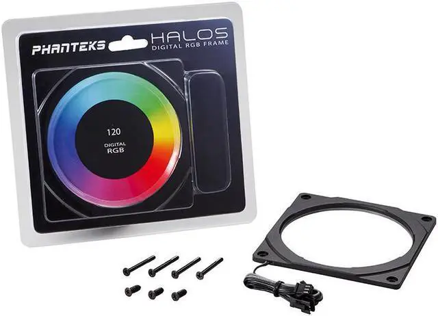 Alt view image 5 of 6 - Phanteks PH-FF140DRGBP_BK01 140mm Black Halos Lux Digital RGB Fan Frames Black