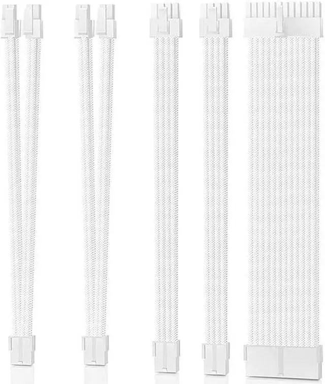Main image of CORN Customization Extension Power Supply Cable Kit ,4+4Pin × 2,6+2Pin × 2,24Pin × 1,Line length 300mm - White