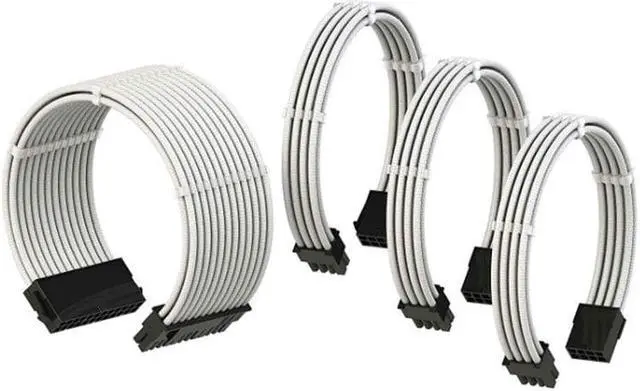 Main image of CORN Customization Extension Power Supply Cable Kit ,4+4Pin × 1,6+2Pin × 2,24Pin × 1,Line length 250mm - White/Black