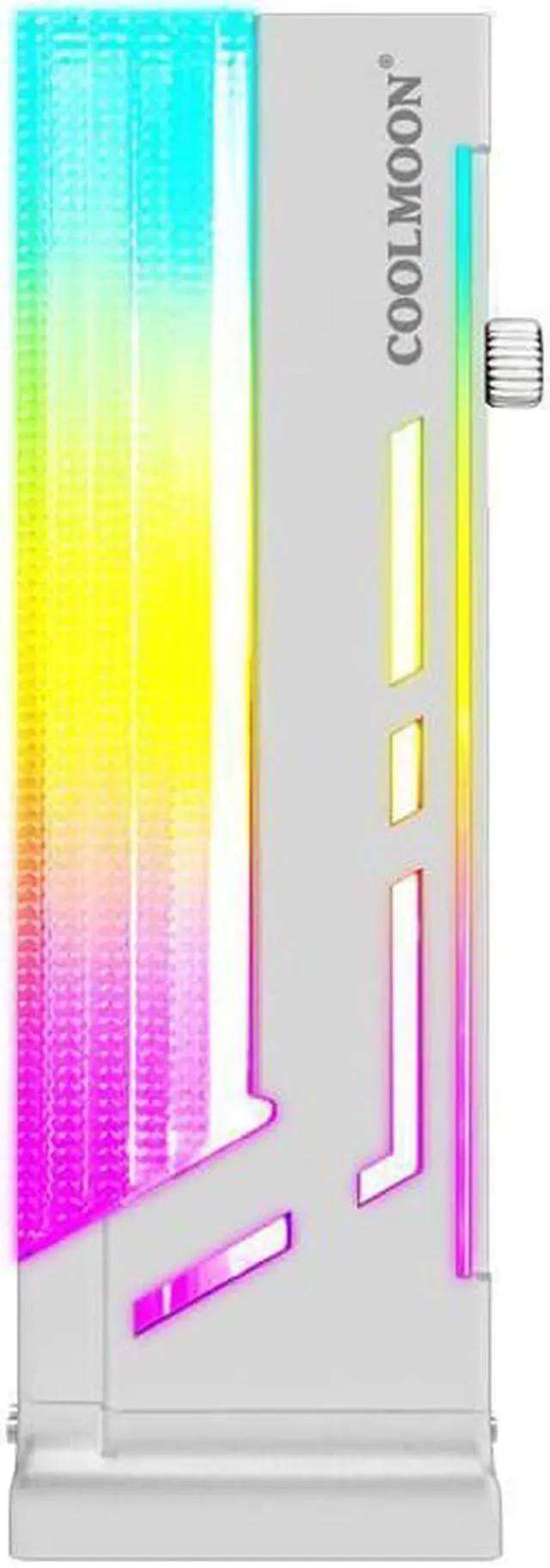 Main image of CORN Coolmoon GPU Graphics Card Bracket Vertical 5V 3Pin ARGB Sync Colorful Video Card Holder VGA Support Chassis PC Accessories - White