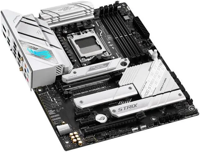 Alt view image 3 of 5 - ASUS ROG STRIX B650-A GAMING WIFI 6E Snow,Socket AM5 (LGA 1718) Ryzen 7000 gaming motherboard(DDR5, three M.2 slots, PCIe 4.0, 2.5G LAN, WiFi 6E, USB 3.2 Gen 2x2 Type-C port, and Aura Sync RGB )
