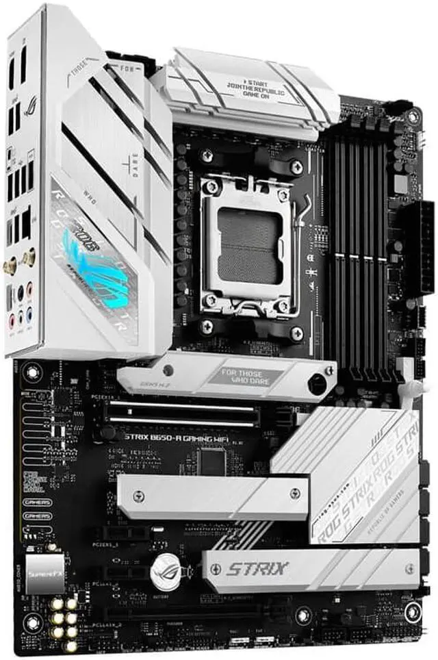 Alt view image 2 of 5 - ASUS ROG STRIX B650-A GAMING WIFI 6E Snow,Socket AM5 (LGA 1718) Ryzen 7000 gaming motherboard(DDR5, three M.2 slots, PCIe 4.0, 2.5G LAN, WiFi 6E, USB 3.2 Gen 2x2 Type-C port, and Aura Sync RGB )