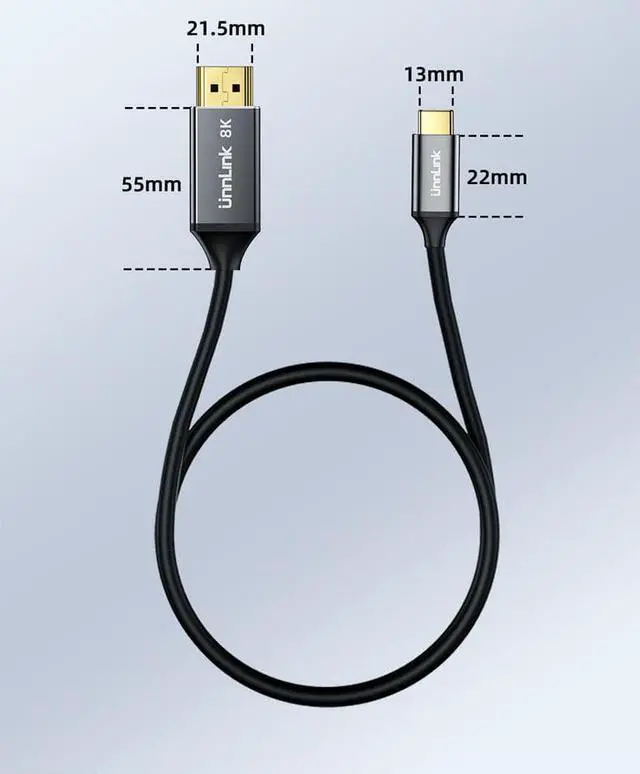 Alt view image 4 of 5 - CORN USB C to HDMI Cable, Type C to HDMI 2.1 Adapter Cord, 8K@60Hz, 4K@144Hz,2K@165Hz Compatible for iMac, MacBook Pro, iPad Pro, Surface Pro, 5ft