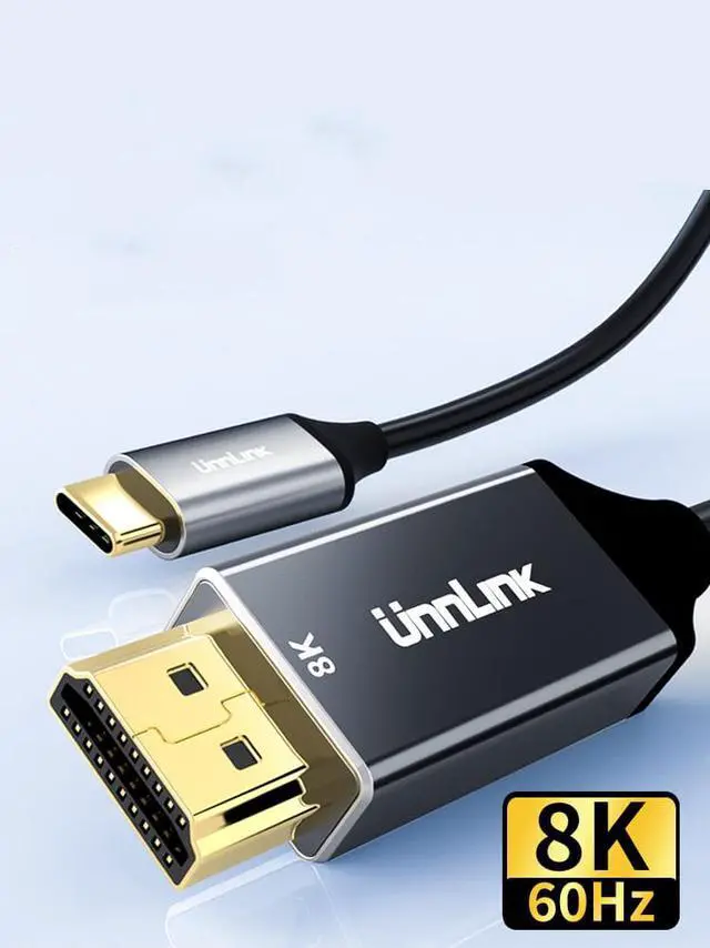 Alt view image 2 of 5 - CORN USB C to HDMI Cable, Type C to HDMI 2.1 Adapter Cord, 8K@60Hz, 4K@144Hz,2K@165Hz Compatible for iMac, MacBook Pro, iPad Pro, Surface Pro, 5ft