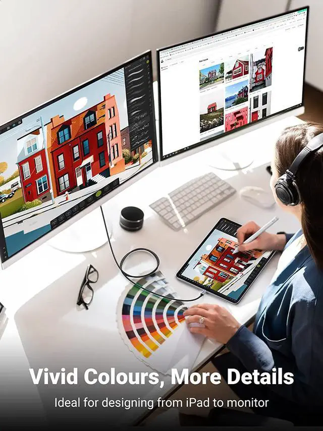 Alt view image 5 of 5 - UGREEN USB C to HDMI Cable for Home Office 5FT, Type C to HDMI Cable 4K@60Hz, Compatible with MacBook Pro 2022, MacBook Air,iPad Pro M2, Surface Book 2, Galaxy S22 and More