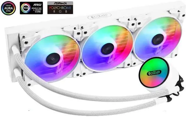 Main image of PCCOOLER GI-CX360ARGB white All-in-one CPU water cooling radiator, Motherboard Synchronization, full-screen cold head, support LGA 755/115X/1200/1366/20XX, AM5, AM4