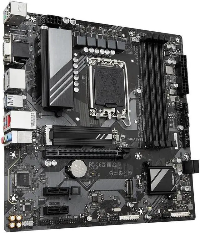 Alt view image 3 of 4 - GIGABYTE B760M DS3H DDR5 LGA 1700 Intel B760 Micro ATX Motherboard,with Integrated Realtek 7.1 channel audio chip,2.5GbE network card, PCI-E 4.0, PCI-E 3.0, USB 3.2