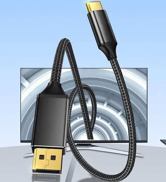 Alt view image 2 of 4 - CORN USB C to DisplayPort 1.2 Cable (4K@60Hz, 2K@165Hz), Aluminum Shell, Gold-Plated Plug, Thunderbolt 3/4 to Display Port Cord Compatible with MacBook Pro/Air, iPad Pro, iMac, Surface, Galaxy -5ft