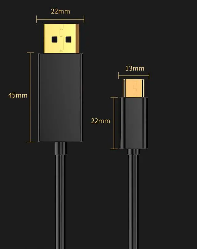 Alt view image 3 of 4 - CORN USB C to DisplayPort 1.2 Cable (4K@60Hz, 2K@165Hz), Aluminum Shell, Gold-Plated Plug, Thunderbolt 3/4 to Display Port Cord Compatible with MacBook Pro/Air, iPad Pro, iMac, Surface, Galaxy -5ft
