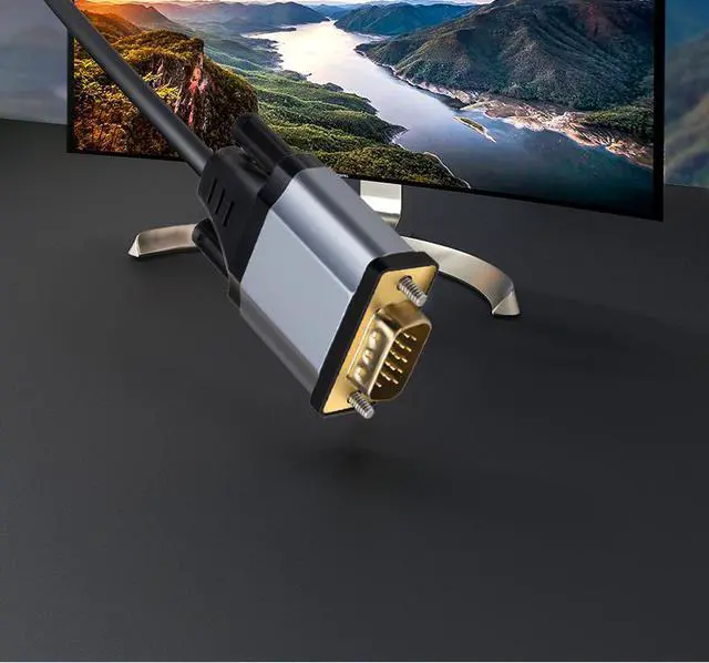 Alt view image 2 of 3 - CORN USB C to VGA Cable 6 Feet,plug and play Type C to VGA Cable Adapter Compatible with MacBook Pro/Air, iPad Pro, Dell XPS 13/15/17, Surface Book 3/Pro 7, Pixelbook, Samsung Galaxy S22/S20/S10