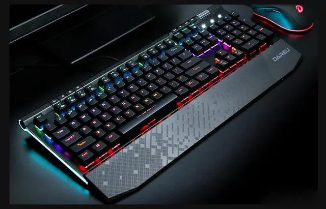 Alt view image 6 of 7 - EK812 PC Gaming Keyboards ABS keycaps LED lights Metal Material-Black,Red Switch