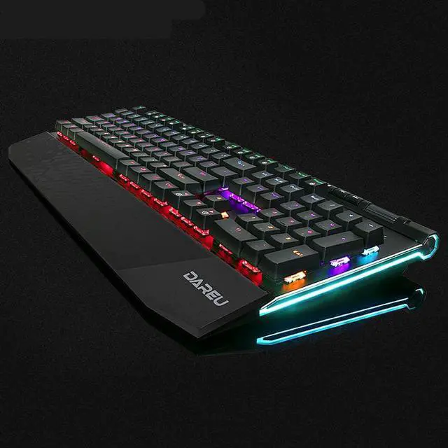 Alt view image 5 of 7 - EK812 PC Gaming Keyboards ABS keycaps LED lights Metal Material-Black,Red Switch