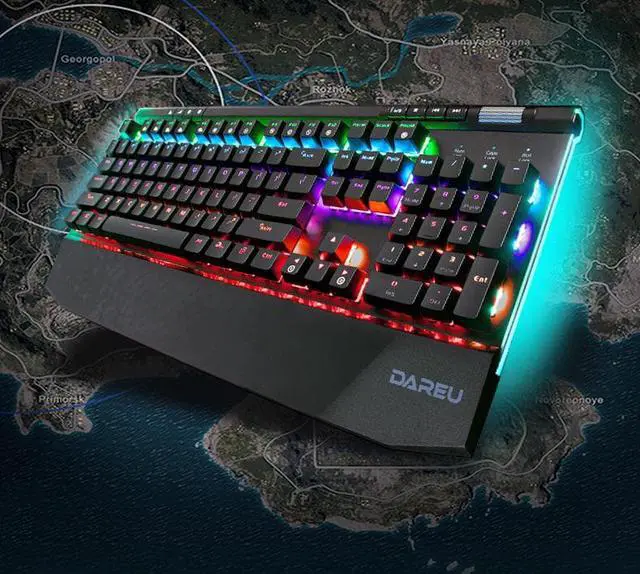 Alt view image 7 of 7 - EK812 PC Gaming Keyboards ABS keycaps LED lights Metal Material-Black,Red Switch