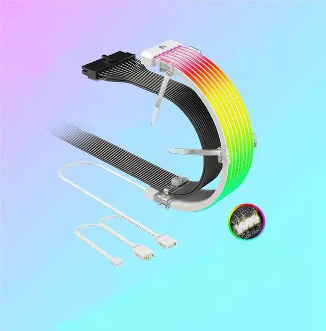 Alt view image 2 of 6 - Corn AL300, 8PIN Power Cord Lighting Decorative Light Bar, Soft Wear Silicone Material, Easy to Install, 5V ARGB Motherboard Light Synchronization