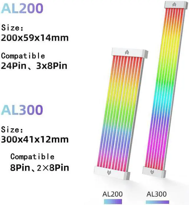 Alt view image 3 of 6 - Corn AL300, 8PIN Power Cord Lighting Decorative Light Bar, Soft Wear Silicone Material, Easy to Install, 5V ARGB Motherboard Light Synchronization