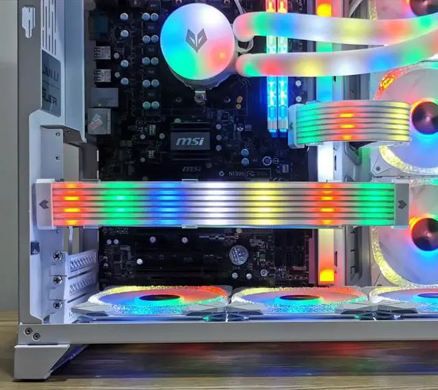 Alt view image 4 of 6 - Corn AL300, 8PIN Power Cord Lighting Decorative Light Bar, Soft Wear Silicone Material, Easy to Install, 5V ARGB Motherboard Light Synchronization