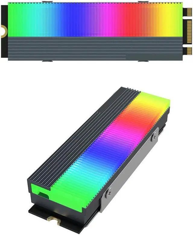 Alt view image 2 of 4 - Corn CM-M2A M.2 Solid State Drive Radiator, M.2 Radiator ARGB Motherboard God Light Synchronous Synchronous SSD Cooling Vest(Suitable for M.2 2280)