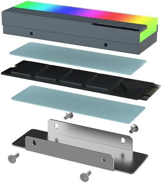 Alt view image 3 of 4 - Corn CM-M2A M.2 Solid State Drive Radiator, M.2 Radiator ARGB Motherboard God Light Synchronous Synchronous SSD Cooling Vest(Suitable for M.2 2280)
