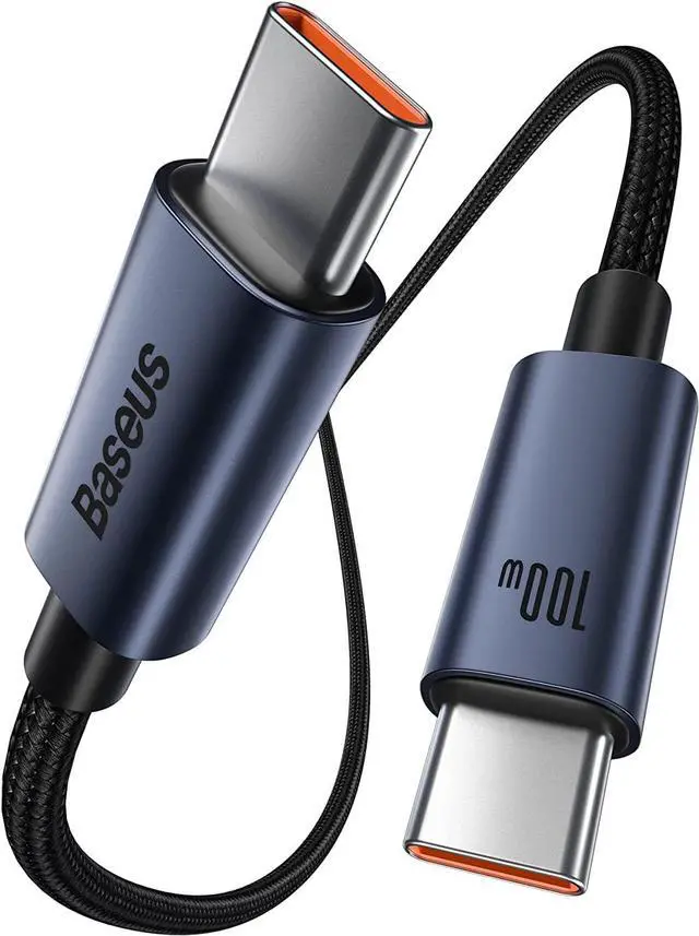 Main image of 100W USB C to USB C Cable 6.6ft, Type C to Type C Cable, Basues USBC to USBC Fast Charging Cable Compatible with MacBook Air/Pro, iPad Pro 12.9/11/Air/Mini, Samsung Galaxy S22/21/20/Note20