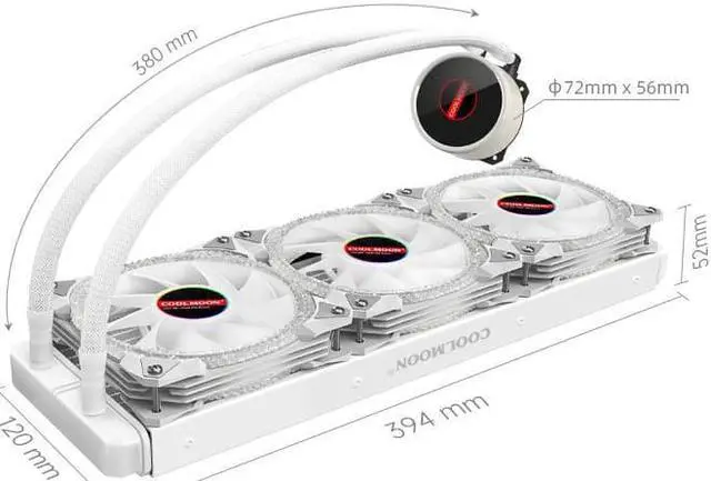 Alt view image 3 of 7 - ICEMOON 360 Water -Cooled CPU Radiator, Intelligent Temperature Control ARGB God Light Synchronous, Silent Fan, Support Intel 115x/1200/1366/17xx/20xx, AM4/AM3+/AM2+/FM2+/FM1 - Pink