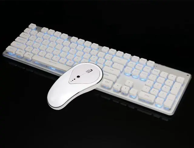 Alt view image 2 of 6 - CORN GLK350 Ergonomic Design,Cool Exterior Orange Backlit Spill-resistant USB Chargeable Wireless Soudless Typing Keyboard And 1800DPI Mouse Combo For Office And Game - Black