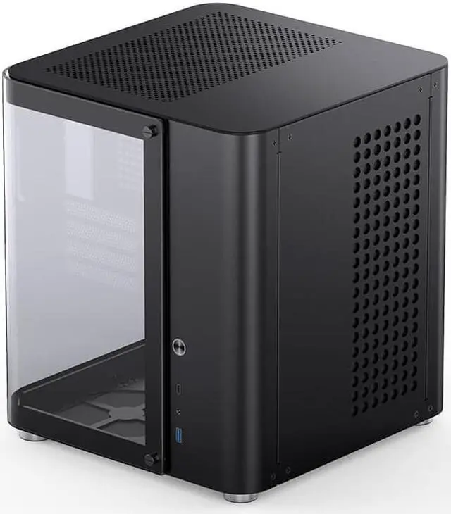 Alt view image 4 of 7 - TK-1 Black Separated Cabinet Case, Front and Side Tempered Glass Fully See-Through Design, Type-c Port, Support 240 Liquid Cooling, Micro ATX / Mini-ITX Computer Case