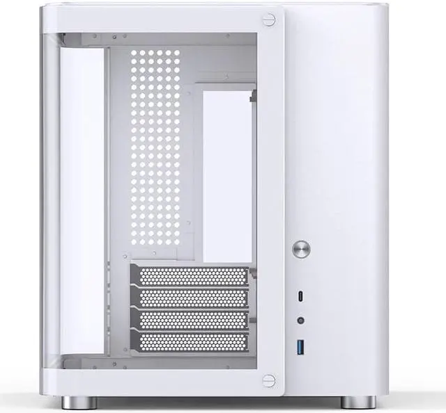 Alt view image 2 of 7 - TK-1 Black Separated Cabinet Case, Front and Side Tempered Glass Fully See-Through Design, Type-c Port, Support 240 Liquid Cooling, Micro ATX / Mini-ITX Computer Case White