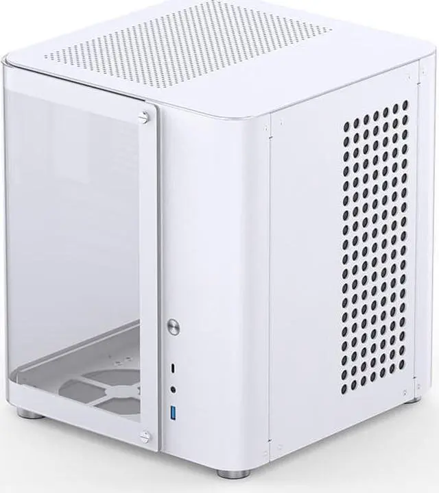 Alt view image 4 of 7 - TK-1 Black Separated Cabinet Case, Front and Side Tempered Glass Fully See-Through Design, Type-c Port, Support 240 Liquid Cooling, Micro ATX / Mini-ITX Computer Case White