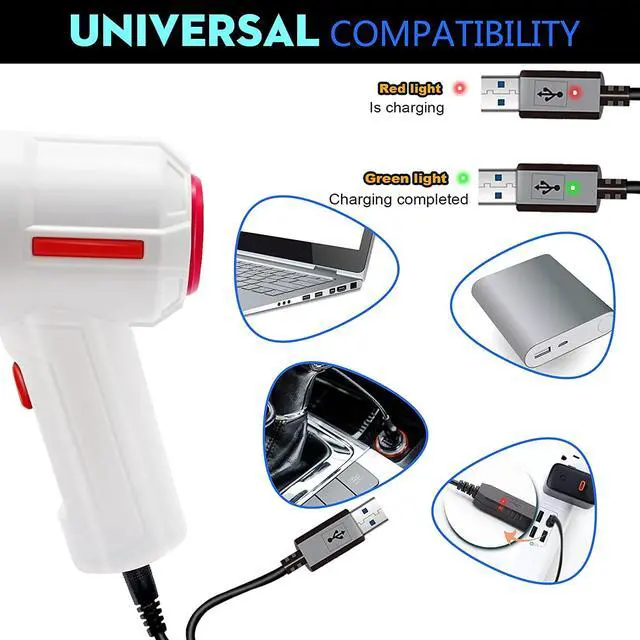 Alt view image 6 of 6 - Compressed Air Duster & Mini Vacuum Keyboard Cleaner 3-in-1, New Generation Canned Air Spray, Portable Electric Air Can, Cordless Blower Computer Cleaning Kit