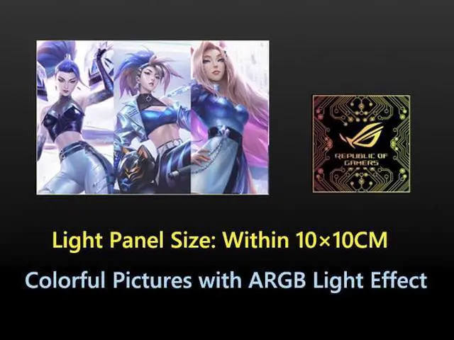 Alt view image 2 of 7 - Corn Customizable Full HD 8K ARGB PC Case Panel Colorful Pictures Display Board for Computer PC Case LED Light Backlit Panel for Computer PC Case Decoration Size Within 3.9*3.9 inch