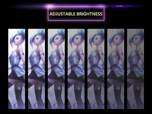 Alt view image 4 of 7 - Corn Customizable Full HD 8K ARGB PC Case Light Panel Colorful Pictures Display Board for Computer PC Case LED Light Backlit Panel for Computer PC Case Decoration Pink Size within 13.8*5.1 inch