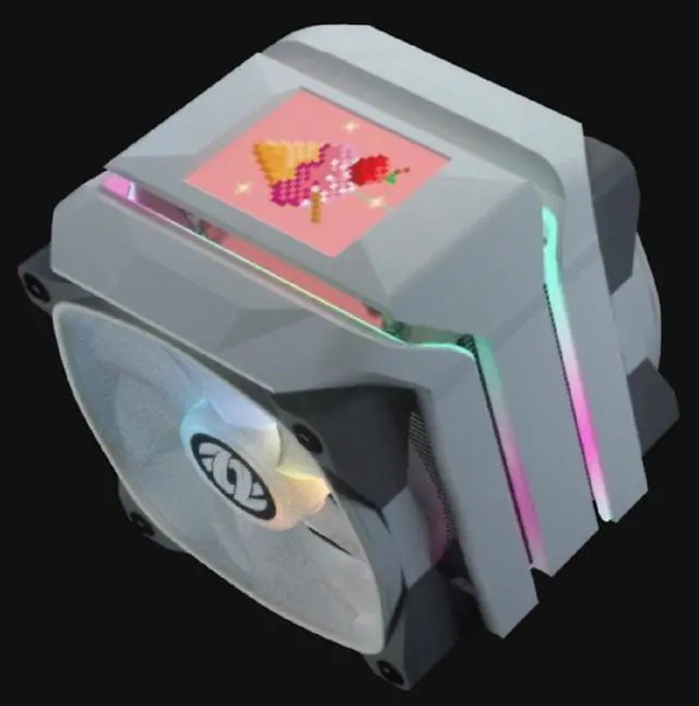 Main image of CORN CPU Air Cooler, 6Heat Pipes, 120cm Fan, hydraulic bearing, Custom GIF visualization showing radiators, for AMD AM4/AM5/Intel LGA 20xx/12xx/115x/1700 White