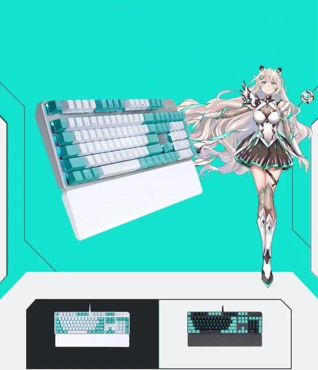 Alt view image 3 of 6 - ASUS TX Girl RGB Mechanical Switch Gaming Keyboard with Magnetic Wrist Rest, All Anti-Ghosting, Support AuraSync, Armoury Crate 4 Onboard Memories, White Keyboard