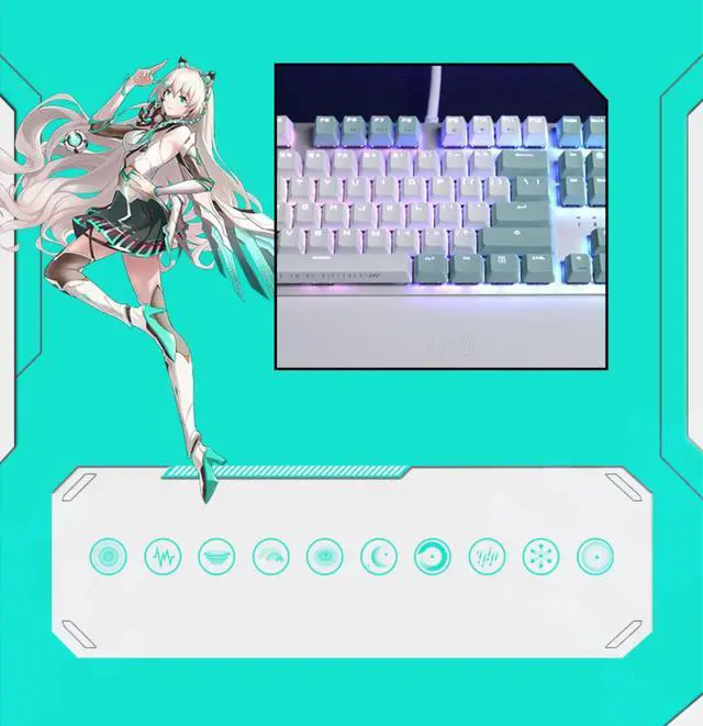 Alt view image 4 of 6 - ASUS TX Girl RGB Mechanical Switch Gaming Keyboard with Magnetic Wrist Rest, All Anti-Ghosting, Support AuraSync, Armoury Crate 4 Onboard Memories, White Keyboard